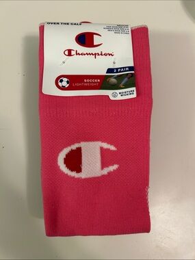 Champion Pink Over-the-Calf Athletic Soccer Socks - 2 Pack